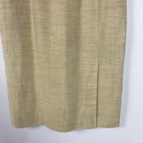 Magaschoni Silk Linen Button Tab Sheath Dress - Picture 4 of 11